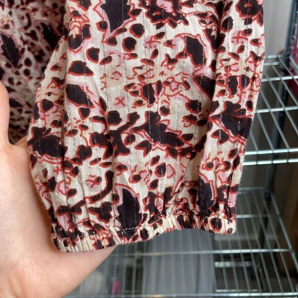 Scotch & Soda Vagabond Voyage Women's Metallic Floral Blouse Size Petite Flowy - Picture 6 of 13